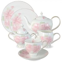 Чайный сервиз Anna Lafarg Розовые цветы 40 предметов на 12 персон