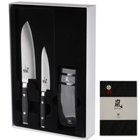 Набор ножей 3 предмета, (2 ножа и точилка), дамасская сталь, серия Ran, YAXELL, Япония