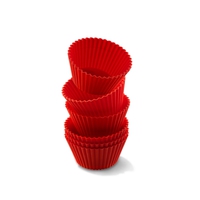 Набор силиконовых форм для маффинов, 6 шт., dia 7 см, круглые, цвет-красный, серия Wonder Cakes, SILIKOMART, Италия