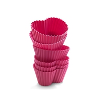 Набор силиконовых форм для маффинов, 6 шт., разм. 7х6,5 см, форма-сердце, цвет-розовый, серия Wonder Cakes, SILIKOMART, Италия